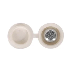 Numberplate Screw with Flip Cap 4.2 x 19mm, White – Pack of 50