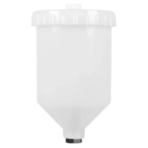 Paint Spray Gun Pot with Brass Fitting 600ml – White