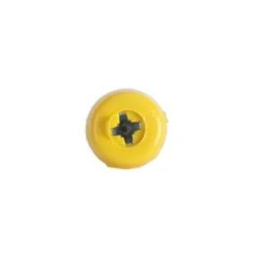 Numberplate Screw with Plastic Enclosed Head 4.8 x 18mm, Yellow – Pack of 50