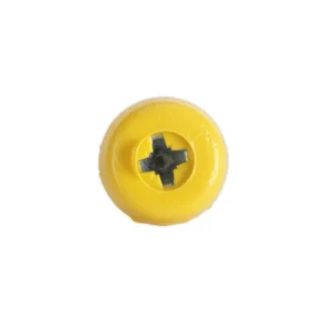 Numberplate Screw with Plastic Enclosed Head 4.8 x 24mm, Yellow – Pack of 50