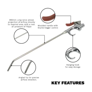 Palm Type Air Blow Gun 290mm with 1/4″BSP Air Inlet
