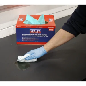Multipurpose Creped Turquoise Paper Wipes 69gsm – Dispenser Box of 160 Sheets