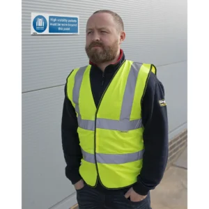 Worksafe® High Visibility Jackets Must Be Worn Beyond This Point Safety Sign – Self-Adhesive Vinyl
