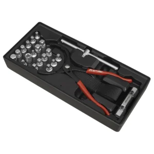 Premier Oil Filter Wrench, Pliers & Drain Key Set with Tool Tray 21pc