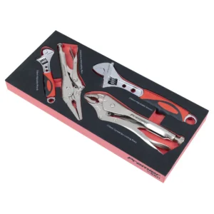 Premier Locking Pliers & Adjustable Wrench Set with Tool Tray 4pc