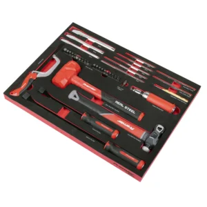 Premier Striking, Pry Bar, Hacksaw & Impact Screwdriver Set with Tool Tray 39pc