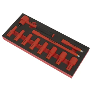 Premier Insulated Socket Set with Tool Tray 3/8″Sq Drive 11pc – VDE Approved