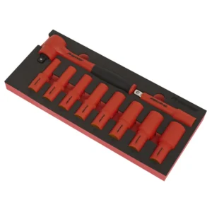 Premier Insulated Socket Set with Tool Tray 1/2″Sq Drive 10pc – VDE Approved