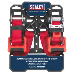 Slide Ratchet Strap Polyester Webbing with S-Hooks 32mm x 3m 1200kg Breaking Strength