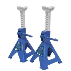 Ratchet Type Axle Stands (Pair) 2 Tonne Capacity per Stand – Blue