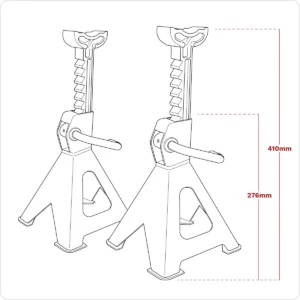 Ratchet Type Axle Stands (Pair) 2 Tonne Capacity per Stand – Orange