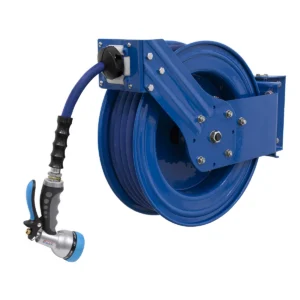 Heavy-Duty Retractable Water Hose Reel 15m 13mm ID Rubber Hose