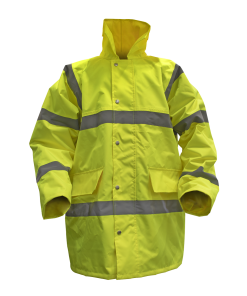 Hi-Vis Yellow Motorway-Jacket with Quilted Lining - Large