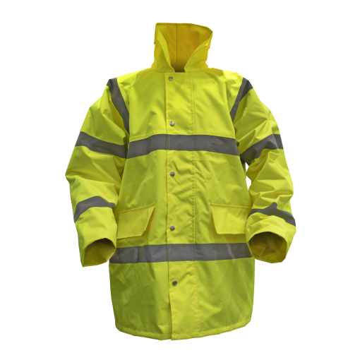 Hi-Vis Yellow Motorway-Jacket with Quilted Lining – Large
