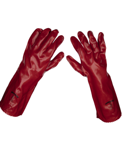 Red PVC Gauntlets 450mm-Pair