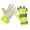 Yellow Hi-Vis Warm Hand-Gloves - One-Size Pair