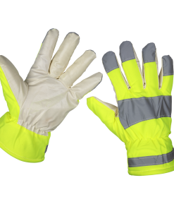 Yellow Hi-Vis Warm Hand-Gloves - One-Size Pair