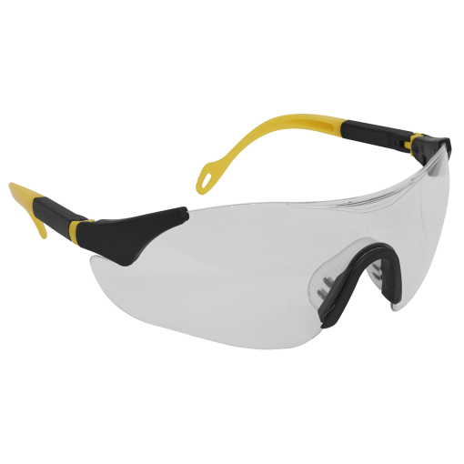 Sports Style Clear Safety-Glasses with Adjustable Arms