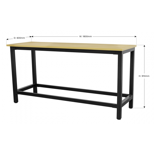 Workbench 1.8m Steel with 25mm MDF Top