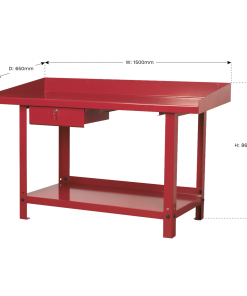 Workbench Steel 1.5m with 1 Drawer