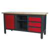 Workstation with 3 Drawers, 1 Cupboard & Open Storage