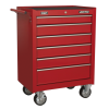 Rollcab 6 Drawer with Ball-Bearing Slides - Red