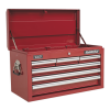 Topchest 6 Drawer with Ball-Bearing Slides - Red