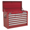 Topchest 10 Drawer with Ball-Bearing Slides - Red