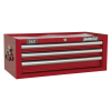 Mid-Box 3 Drawer with Ball-Bearing Slides - Red
