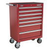 Rollcab 7 Drawer with Ball-Bearing Slides - Red