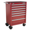 Rollcab 7 Drawer with Ball-Bearing Slides – Red
