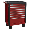 Rollcab 7 Drawer with Ball-Bearing Slides – Red