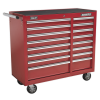 Rollcab 16 Drawer with Ball-Bearing Slides Heavy-Duty - Red