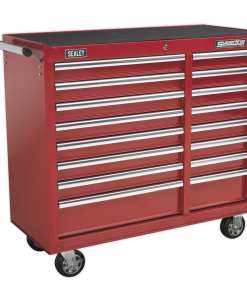 Rollcab 16 Drawer with Ball-Bearing Slides Heavy-Duty - Red