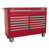 Rollcab 13 Drawer with Ball-Bearing Slides - Red