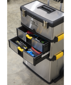 Mobile Stainless Steel/Composite Toolbox - 3 Compartment