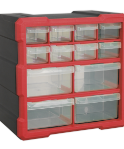 Cabinet Box 12 Drawer - Red/Black