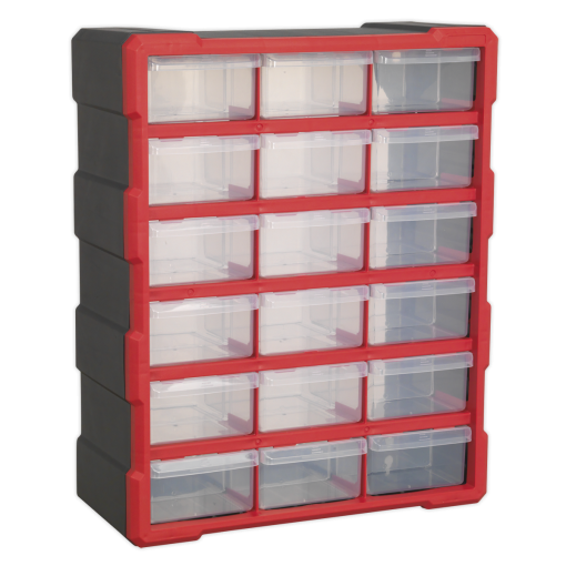 Cabinet Box 18 Drawer – Red/Black