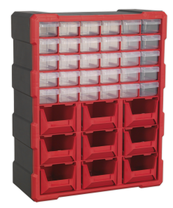 Cabinet Box 39 Drawer - Red/Black