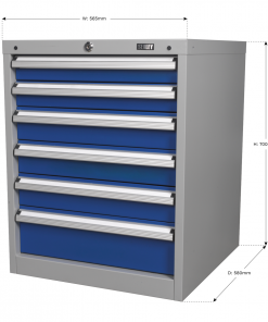Cabinet Industrial 6 Drawer