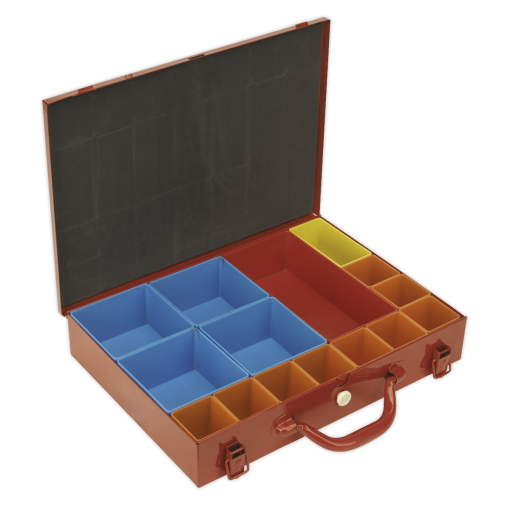 Metal Case with 15 Storage Bins