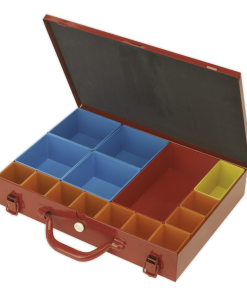 Metal Case with 15 Storage Bins