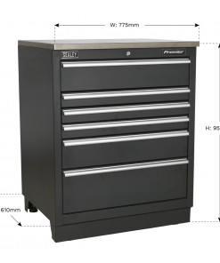Modular Floor Cabinet 6 Drawer 775mm Heavy-Duty