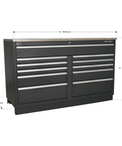 Modular Floor Cabinet 11 Drawer 1550mm Heavy-Duty