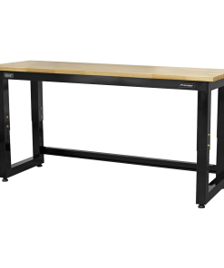 Steel Adjustable Workbench with Wooden Worktop 1830mm - Heavy-Duty