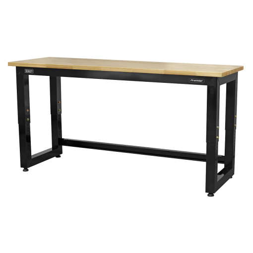 Steel Adjustable Workbench with Wooden Worktop 1830mm – Heavy-Duty