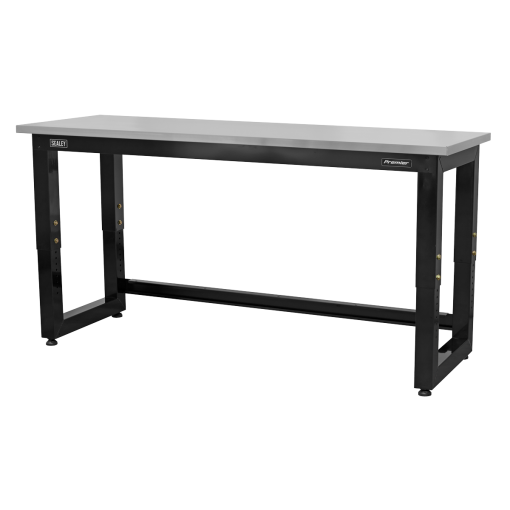 Steel Adjustable Workbench with Stainless Steel Worktop 1830mm – Heavy-Duty