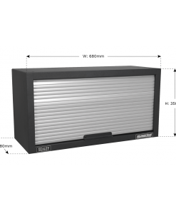 Modular Wall Cabinet Tambour Front 680mm