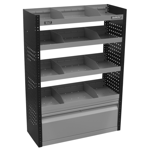 Modular Slanted Shelf Van Storage System