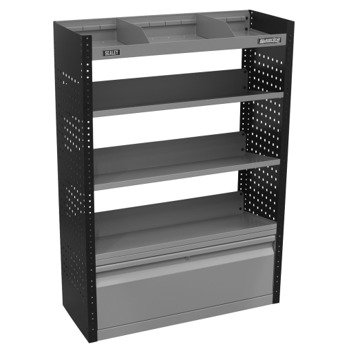 Modular Slanted Shelf Van Storage System